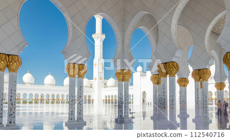 Sheikh Zayed Grand Mosque timelapse in Abu Dhabi, the capital city of United Arab Emirates 112540716