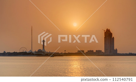 Sunset in Abu Dhabi over Marina Island timelapse Sunset in Abu Dhabi over Marina Island timelapse 112540791