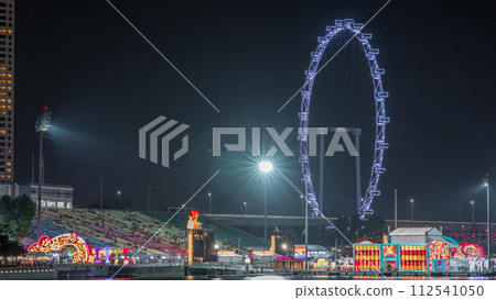 The Float at Marina Bay in Singapore night timelapse. The Float at Marina Bay in Singapore night timelapse. 112541050