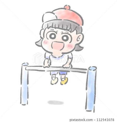 單槓和女孩水彩觸摸 單槓和女孩水彩觸摸 112541078