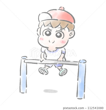 單槓和男孩水彩觸摸 單槓和男孩水彩觸摸 112541080