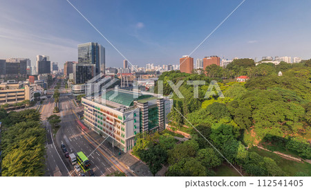 Morning view over Old Hill Street Police Station historic building in Singapore timelapse. Morning view over Old Hill Street Police Station historic building in Singapore timelapse. 112541405