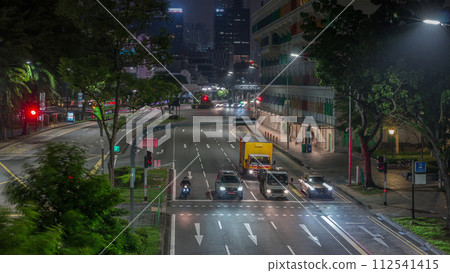 Old Hill Street Police Station historic building in Singapore night to day timelapse. Old Hill Street Police Station historic building in Singapore night to day timelapse. 112541415