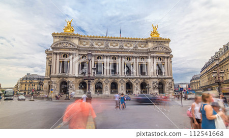 Palais or Opera Garnier The National Academy of Music timelapse hyperlapse in Paris, France. 112541668