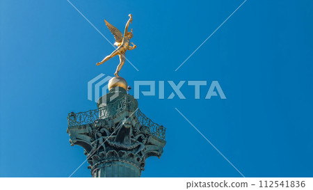 The column and statue at the Place de la Bastille timelapse in Paris. The column and statue at the Place de la Bastille timelapse in Paris. 112541836