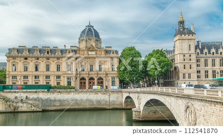 Castle Conciergerie and Commercial Court of Paris timelapse - former royal palace and prison. Paris, France. Castle Conciergerie and Commercial Court of Paris timelapse - former royal palace and prison. Paris, France. 112541870