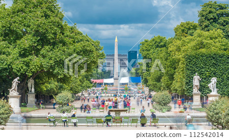 People relaxing in Tuileries Palace open air park timelapse. Paris, France People relaxing in Tuileries Palace open air park timelapse. Paris, France 112542014