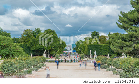 People relaxing in Tuileries Palace open air park near museum timelapse. Paris, France People relaxing in Tuileries Palace open air park near museum timelapse. Paris, France 112542015