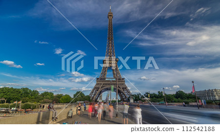 Eiffel Tower view from the Bridge of Jena timelapse hyperlapse, Paris, France Eiffel Tower view from the Bridge of Jena timelapse hyperlapse, Paris, France 112542188