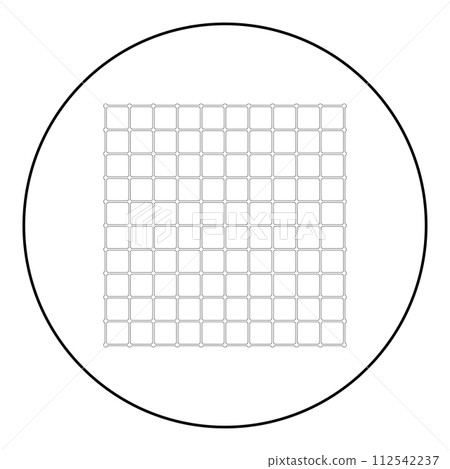 Square grid checkered icon in circle round black color vector illustration image outline contour line thin style 112542237