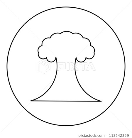 Nuclear explosion burst mushroom explosive destruction icon in circle round black color vector illustration image outline contour line thin style Nuclear explosion burst mushroom explosive destruction icon in circle round black color vector illustration image outline contour line thin style 112542239