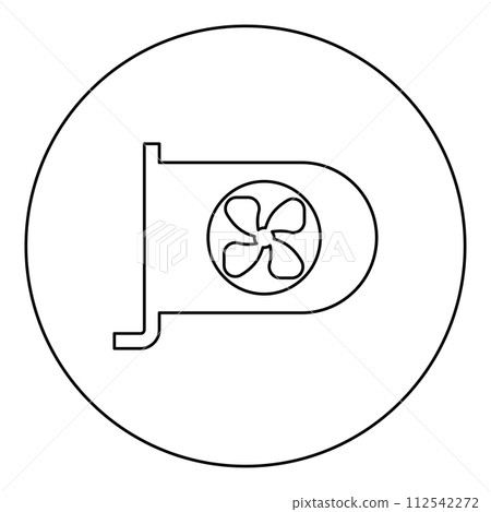 Graphic card GPU PC personal computer hardware components icon in circle round black color vector illustration image outline contour line thin style Graphic card GPU PC personal computer hardware components icon in circle round black color vector illustration image outline contour line thin style 112542272