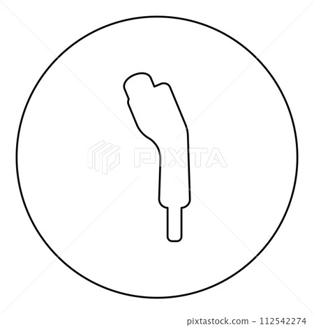 Electric car charger charging plug Ev icon in circle round black color vector illustration image outline contour line thin style 112542274