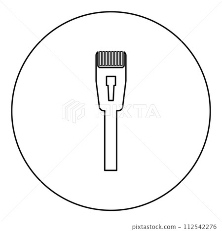 Connector with wire technology ethernet rj45 internet concept cable jack icon in circle round black color vector illustration image outline contour line thin style Connector with wire technology ethernet rj45 internet concept cable jack icon in circle round black color vector illustration image outline contour line thin style 112542276