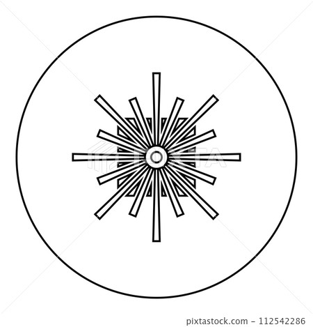 Optic connector port fiber cable laser beam icon in circle round black color vector illustration image outline contour line thin style Optic connector port fiber cable laser beam icon in circle round black color vector illustration image outline contour line thin style 112542286