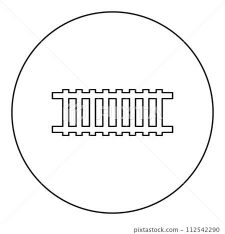 Railway track railroad path rail train subway metro tram transportation concept icon in circle round black color vector illustration image outline contour line thin style Railway track railroad path rail train subway metro tram transportation concept icon in circle round black color vector illustration image outline contour line thin style 112542290