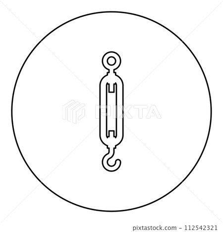 Turnbuckle tensioning wire concept hardware icon in circle round black color vector illustration image outline contour line thin style 112542321