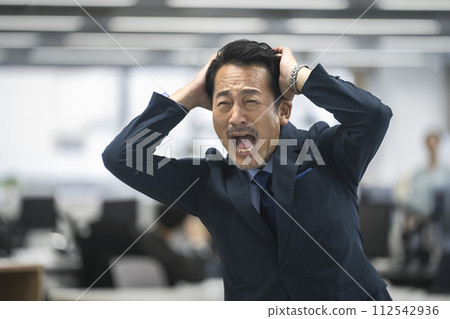 Businessman in his 50s holding his head 112542936