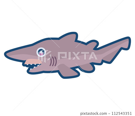 Illustration of cute honeycreeper shark 112543351