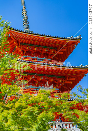 京都府、京都市、東山區、清水寺、關西、近畿地區、鳥居、夏天、旅遊、神社、寺廟、傳統文化、崇拜、木製 112543767
