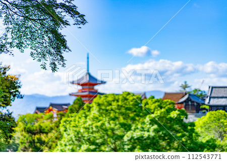京都府、京都市、東山區、清水寺、關西、近畿地區、鳥居、夏天、旅遊、神社、寺廟、傳統文化、崇拜、木製 112543771