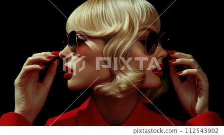 portrait of two pretty blonde woman 112543902