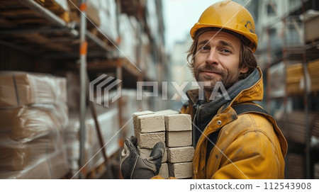 male worker at construction site 112543908