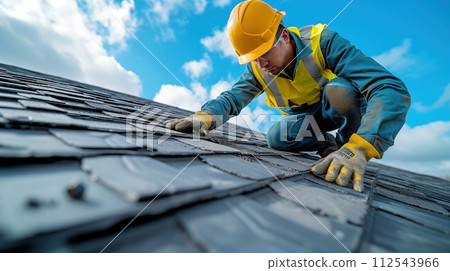 worker roofer at work 112543966