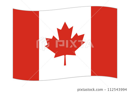Waving flag of the country Canada. Vector illustration. Waving flag of the country Canada. Vector illustration. 112543994