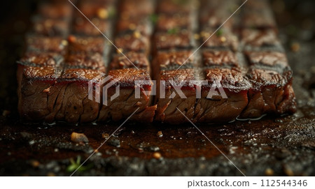 appetizing grilled steak closeup 112544346