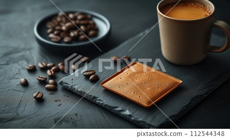 cup of coffee on a black background 112544348