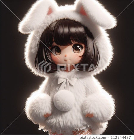 Series of girls wearing rabbit costumes 112544487