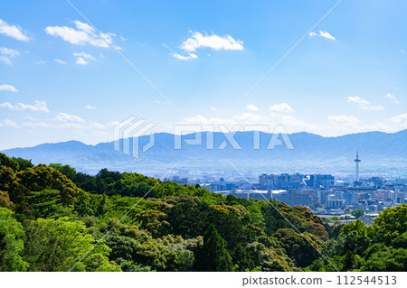 Kyoto Prefecture, Kyoto City, Kansai, Kinki Region, Torii, Summer, Tourism, Shrines, Temples, Traditional Culture, Worship, Looking Down, City Area Kyoto Prefecture, Kyoto City, Kansai, Kinki Region, Torii, Summer, Tourism, Shrines, Temples, Traditional Culture, Worship, Looking Down, City Area 112544513