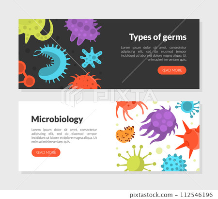 Types of Germs, Microbiology Landing Page Template, Pathogen, Bacteria, Microorganism, Medical, Hygienic, Science Website Vector Illustration Types of Germs, Microbiology Landing Page Template, Pathogen, Bacteria, Microorganism, Medical, Hygienic, Science Website Vector Illustration 112546196