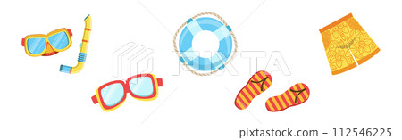 Tropical Hawaii Summer Vacation Element and Object Vector Set 112546225