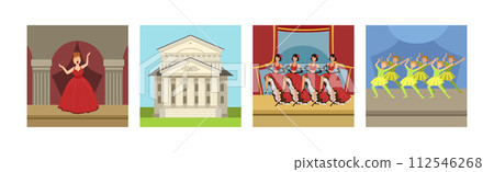 Theater Performance with People Character Show on Stage and Building Vector Set Theater Performance with People Character Show on Stage and Building Vector Set 112546268