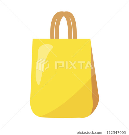 Yellow paper bag for shopping or gifts, vector 112547003