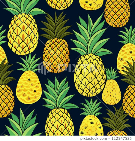 Tropical Tapestry: A Repetitive Pattern of Pineapples in Earthy Tones 112547525