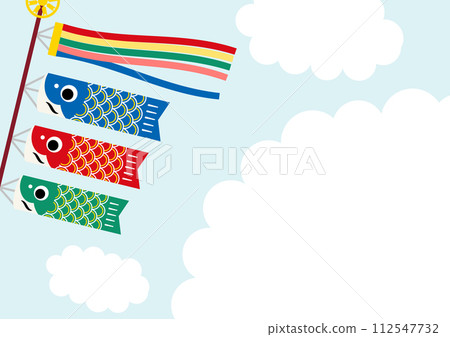 鯉魚旗兒童節框架背景11淺藍色 112547732