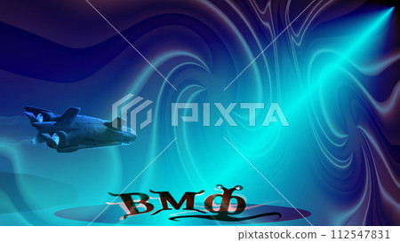 Abstract drawing with the inscription Navy and submarine.The inscription is illuminated by a flash-light beam, and an anchor is visible in the background. Abstract drawing with the inscription Navy and submarine.The inscription is illuminated by a flash-light beam, and an anchor is visible in the background. 112547831