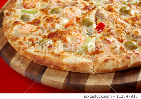 Pizza with salmon Pizza with salmon 112547935