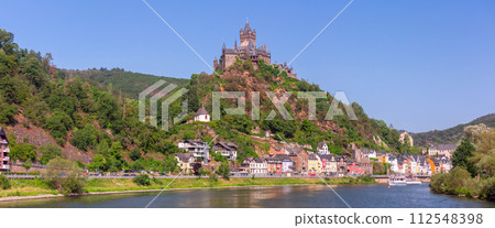 Cochem with Reichsburg castle, Germany 112548398