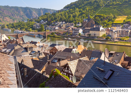 Cochem with Reichsburg castle, Germany 112548403