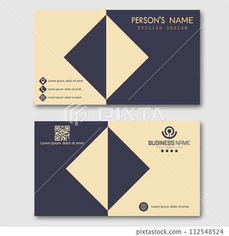 Business card. Double-sided business corporate card design. Individual corporate identity template 112548524
