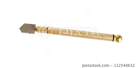 Glass cutter tool on white background. 112548632