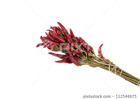 Bunch of chili pepper pods on white background. Bunch of chili pepper pods on white background. 112548875