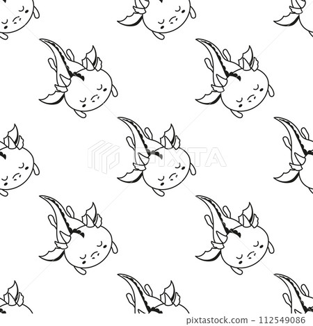 seamless pattern cartoon dragon flying 112549086