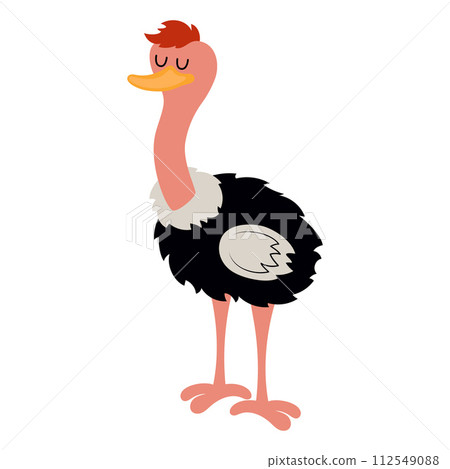 ostrich in flat style 112549088