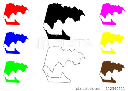 Araruama city (Federative Republic of Brazil, Rio de Janeiro state) map vector illustration, scribble sketch Araruama map Araruama city (Federative Republic of Brazil, Rio de Janeiro state) map vector illustration, scribble sketch Araruama map 112549211