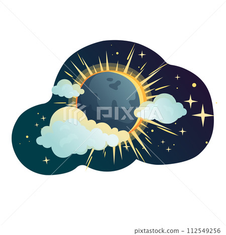 Set of space and solar eclipse composition . Set of space and solar eclipse composition . 112549256